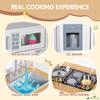 BRINJOY Kids Kitchen Playset, Wooden Pretend Play Kitchen for Kids w/Faucet, Sink, Stove, Oven, Cookware Utensils, Storage Cabinets, Toddler Role Play Toy Kitchen Set Gift for Girls Boys 3+ (White) view 2