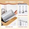 BRINJOY Kids Kitchen Playset, Wooden Pretend Play Kitchen for Kids w/Faucet, Sink, Stove, Oven, Cookware Utensils, Storage Cabinets, Toddler Role Play Toy Kitchen Set Gift for Girls Boys 3+ (White) view 3
