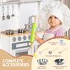 BRINJOY Kids Kitchen Playset, Wooden Pretend Play Kitchen for Kids w/Faucet, Sink, Stove, Oven, Cookware Utensils, Storage Cabinets, Toddler Role Play Toy Kitchen Set Gift for Girls Boys 3+ (White) view 4