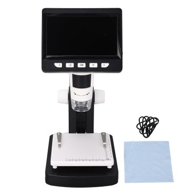 4.3 Inch IPS Screen Digital Microscope, 50 1000X Magnification, 2MP 1080P HD Imaging, 8 LED Lights, Photo and Video Capturing, for Adults and Kids, Scientific Exploration and Educ