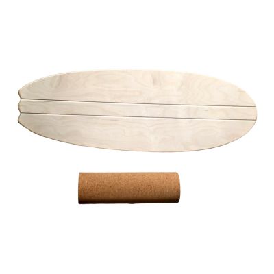 predolo Surf Balance Board, Roller Board Workout Fitness Workout Equipment Indoor Surfboard Golf Yoga Hockey Skiing Surfing, Wood Color