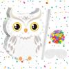 SM SunniMix Owl with Rod Blindfold Confetti, Snowy Owl Set for Wizard Carnival Game Decor view 2