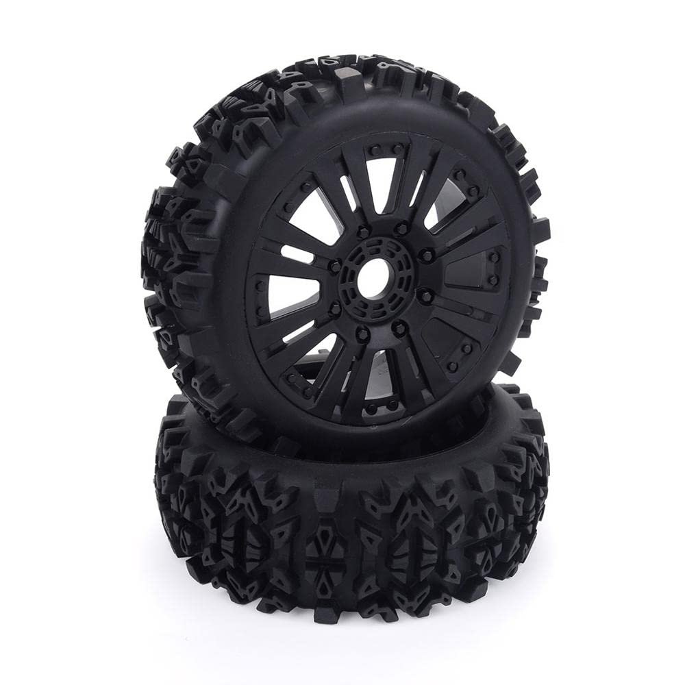 2Pcs 1/8 120mm RC Car Off-Road car Buggy Wheel Rim & Tires Tyre Compatible with Redcat Team Losi VRX HPI Kyosho HSP Carson Hobao