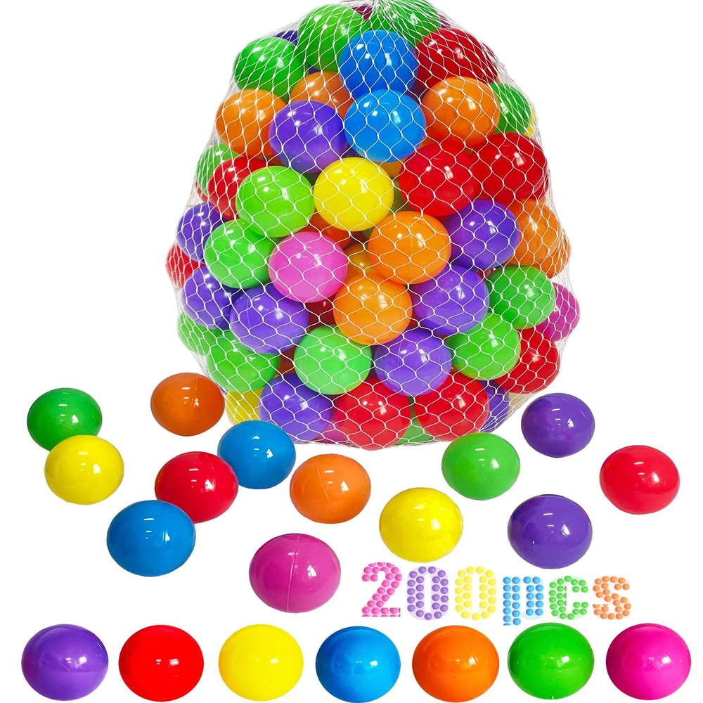 LANGXUN 50 100 200 Soft Plastic Ball Pit Balls for Kids, Gift for Baby Toddler Birthday Christmas, Ball Pit Play Tent, Baby Kiddie Pool Water Toys, Party Decoration