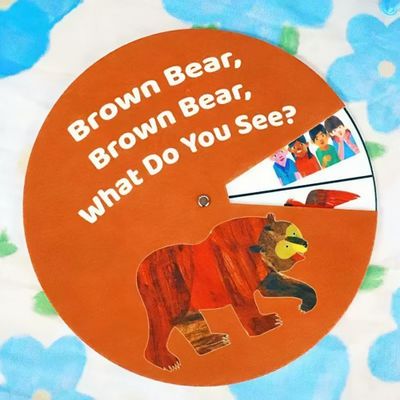 ShaoAngDuoMi Brown Bear Felt Story Wheel Toy Montessori Early Learning Toy for Kids Interactive Felt Story Board for Preschool Education, Parent-Child Storytelling & Classroom Activities