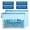 2 Pcs Mahjong Tile Bags & 4 Pcs Mahjong Line Finder, Zippered Storage & Card Guide Readers, American Mahjong Accessories for Beginners, Women & Gifts Tiles Not Included (Blue) view 1
