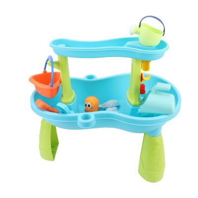 Alomejor Kids Sand and Water Table, Large Beach Table Design with Shovel Bucket Mold, Sensory Activity Playset for Toddlers Ages 1-3 3-5 4-8, Indoor Outdoor Toys