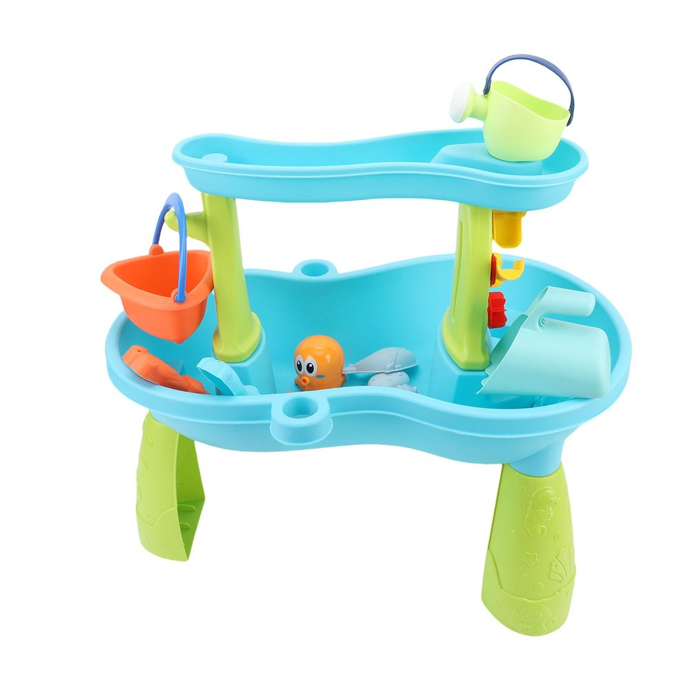 Alomejor Kids Sand and Water Table, Large Beach Table Design with Shovel Bucket Mold, Sensory Activity Playset for Toddlers Ages 1-3 3-5 4-8, Indoor Outdoor Toys