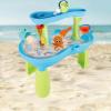 Alomejor Kids Sand and Water Table, Large Beach Table Design with Shovel Bucket Mold, Sensory Activity Playset for Toddlers Ages 1-3 3-5 4-8, Indoor Outdoor Toys view 3