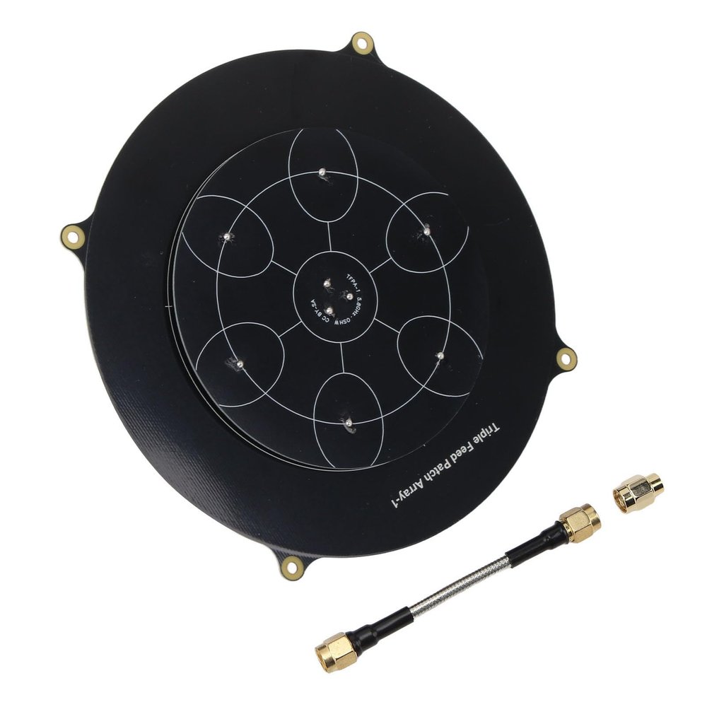 Domary 5.8GHz FPV Triple Feed Patch Antenna High Gain Directional Circularly Polarized RC Drone SMA Black PCB 150mm