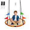 32" Spider Web Swing,Tree Swing for Kids Outdoor,Outdoor Large Web Swings700Lb Weight Capacity, with 71" Detachable Nylon Rope Swivelfor Backyard, Playground (Red-y) (32in) view 1