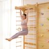 Avenlur Walnut Modular 9-in-1 Swedish Ladder Wall Gym & Climber  Montessori Indoor Playset with Rock Wall, Rope Net, Slide, Swing & Monkey Bars | Kids Climbing Gym for Toddlers & Children view 2