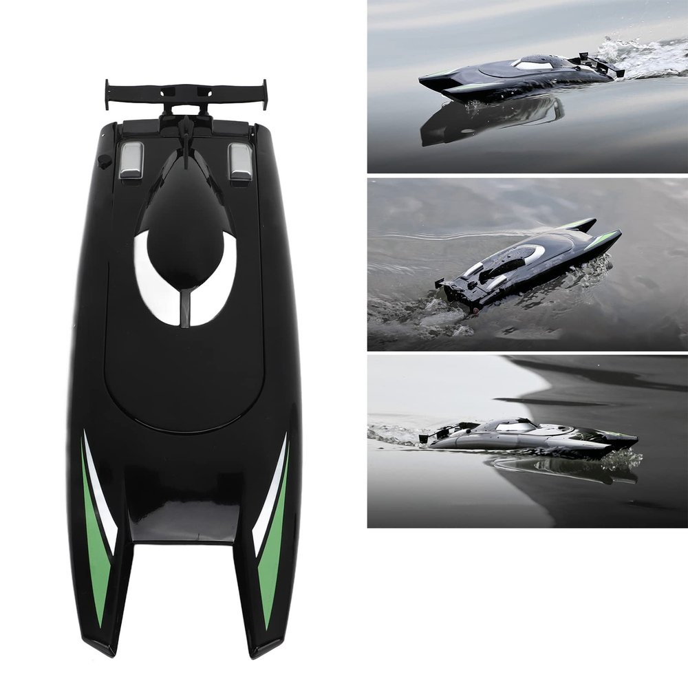 ASHATA RC Boat, Dual Motor 2.4GHz 4CH High Speed Remote Control Boat with 30km / h Design, for Pools and Lakes