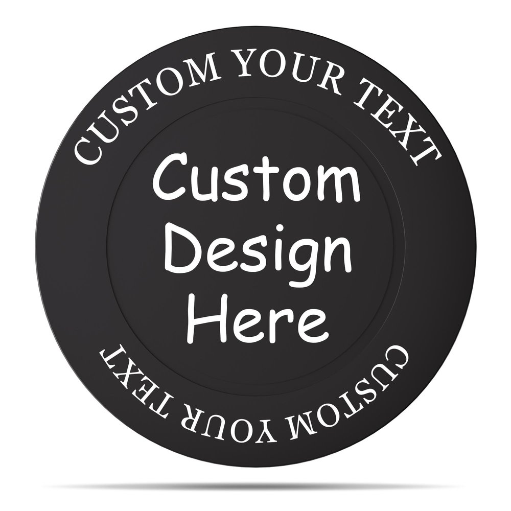 1002000pcs Bulk Custom Poker Chips Personalized 40mm ABS Tokens, Loose Bulk, Double-Sided Color Print for Texas Hold'em, Party & Casino Games (Black)