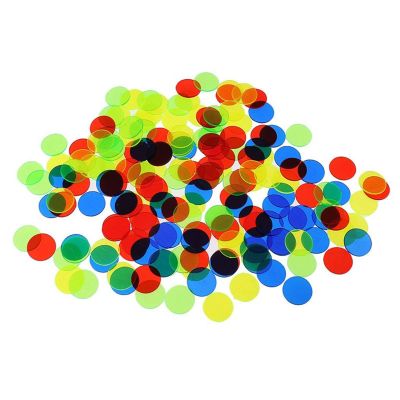 100Pcs Counting Counters Marker for Kids Math Education Game Multiple Color Transparent Counters Bingo Chip Transparent Math Game Marker