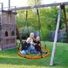 43" Spider Web Swing,Tree Swing for Kids Outdoor,Outdoor Large Web Swings900Lb Weight Capacity, with 71" Detachable Nylon Rope Swivelfor Backyard, Playground (Red-Yellow) (43in) view 3