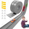 Cafly Flex Track 15 Ft Starter Set, Compatible with Hot Wheels, 1:64 Scale Diecast Cars, Ages 3 & Up for Boys and Girls Long Rolls Up Portable Racetrack (Gray) view 1