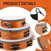 6 Pack Wood Tambourine 6 8 10 Inch Tambourine for Adult with Single Double Row Jingle Bell and Storage Bag Hand Held Drum Percussion Musical Instrumen for Church Wedding Dance Party view 3