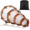 4 Pack Wood Tambourine 4 6 8 10 Inch Tambourine for Adult with Single Double Row Jingle Bell Storage Bag Hand Held Drum Percussion Musical Instrumen for Wedding Church Party view 1