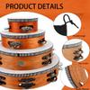 4 Pack Wood Tambourine 4 6 8 10 Inch Tambourine for Adult with Single Double Row Jingle Bell Storage Bag Hand Held Drum Percussion Musical Instrumen for Wedding Church Party view 3