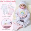13 Pcs Reborn Baby Dolls Clothes Girl Rainbow and Flowers Outfit Accessories for 17-22 Inch Newborn Baby Doll Girl with Pink Butterfly Backpack view 3