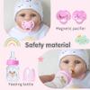 13 Pcs Reborn Baby Dolls Clothes Girl Rainbow and Flowers Outfit Accessories for 17-22 Inch Newborn Baby Doll Girl with Pink Butterfly Backpack view 4