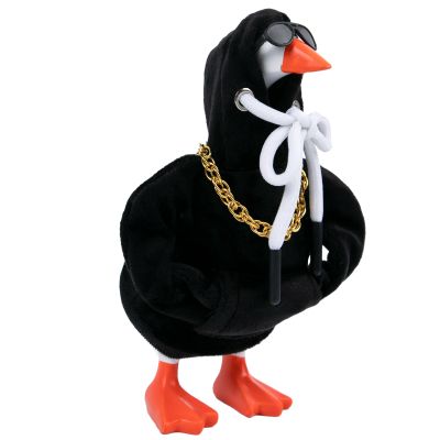 3 Pcs Desk Goose Outfits Set, Black Hoodie Glasses Chain for 7 Inch Desktop Goose, 7 Inches Mini Desk Geese Clothes Costume