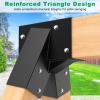 SELEWARE Heavy-Duty Swing Set Brackets  A-Frame Swing Set Hardware Kit with Mounting Hardware, Fits 4 (4x4) Legs and 1 (4x6) Beam  DIY End Brackets for Backyard Swings view 4