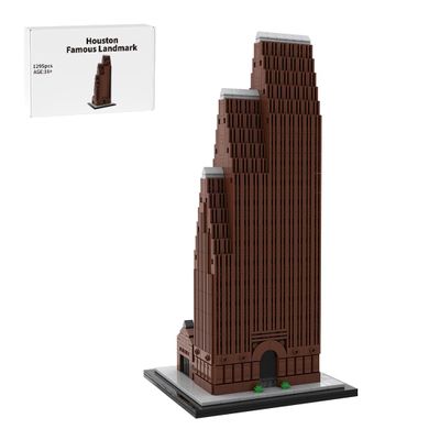 1/800 Houston Landmark Architecture Building Blocks Set, Famous Houston Skyscraper Street Scene DIY Assembly Model Kit, Ideal for Blocks Lovers & Architectural Designer, MOC (1295PCS)