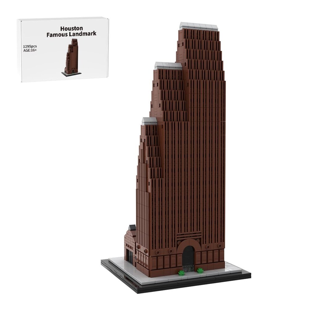 1/800 Houston Landmark Architecture Building Blocks Set, Famous Houston Skyscraper Street Scene DIY Assembly Model Kit, Ideal for Blocks Lovers & Architectural Designer, MOC (1295PCS)