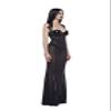 Dolls Kill Vampire Dress by Trickz N Treatz  Womens Black Lace Corset Midi Dress with Vinyl Bust & Mesh Skirt, Black, Small view 3