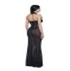 Dolls Kill Vampire Dress by Trickz N Treatz  Womens Black Lace Corset Midi Dress with Vinyl Bust & Mesh Skirt, Black, Small view 4