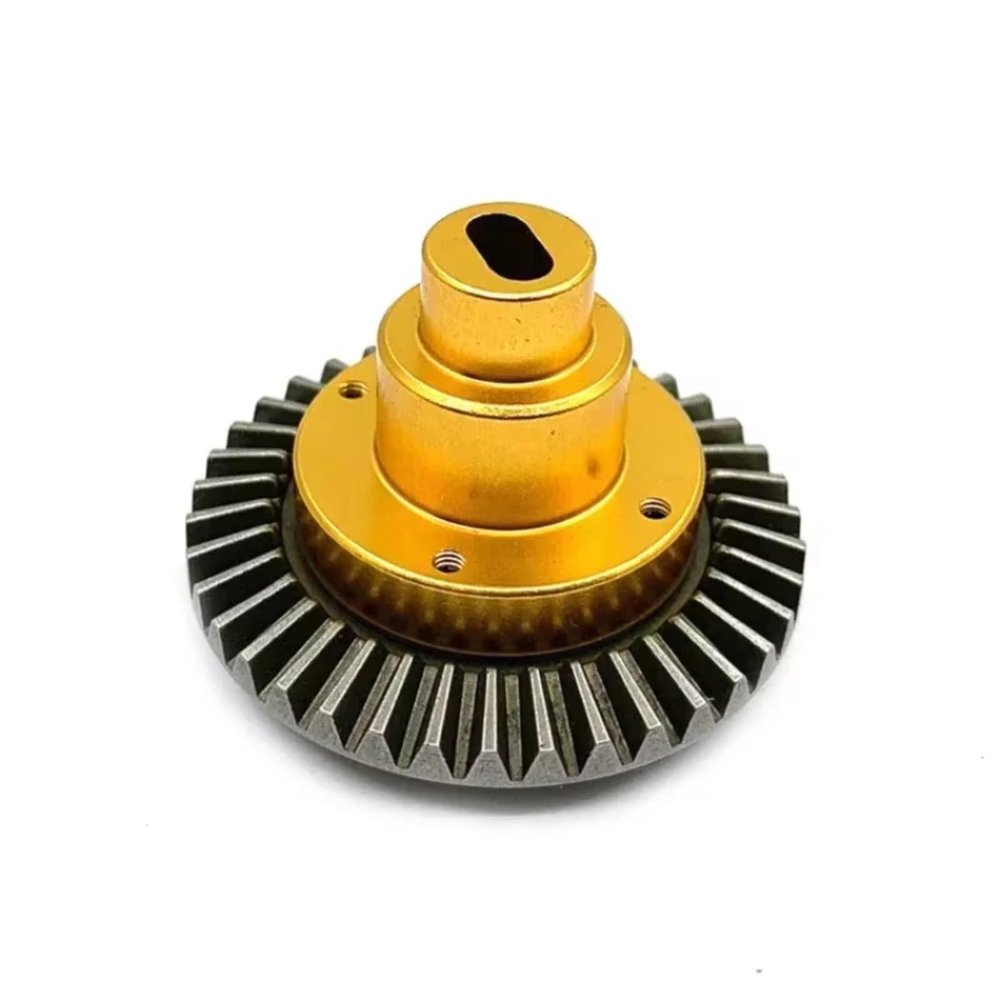 Compatible with HSP 94180 180009 1/10 RC for Rock Crawler Upgrade Parts Accessories Aluminum Connect Box W Gear 38T RC Parts(Yellow)