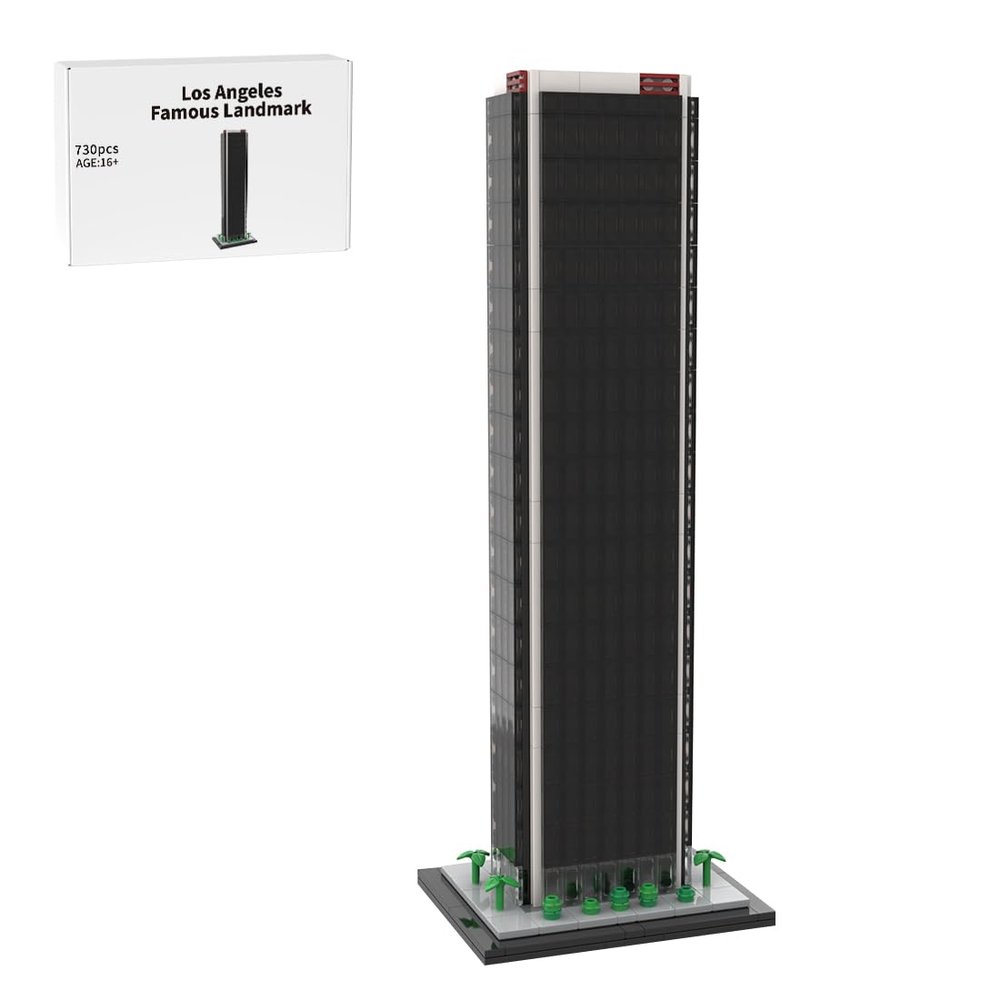 1/800 California Landmark Architecture Building Blocks Set, Famous Los Angeles Skyscraper Street Scene DIY Assembly Model Kit, Ideal for Blocks Lovers & Architectural Designer, MOC (730PCS)