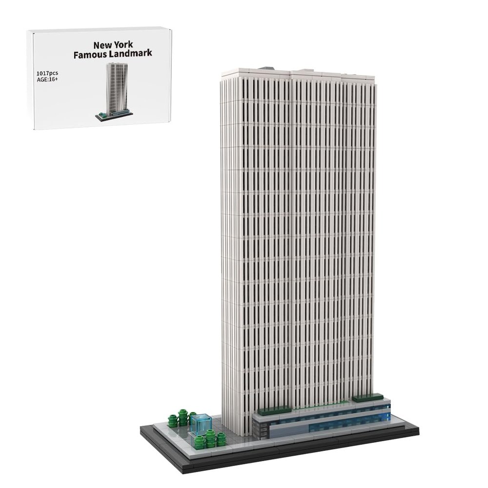 1/800 Newyork Landmark Architecture Building Blocks Set, Famous Manhattan Skyscraper Street Scene DIY Assembly Model Kit, Ideal for Blocks Lovers & Architectural Designer, MOC (1017PCS)