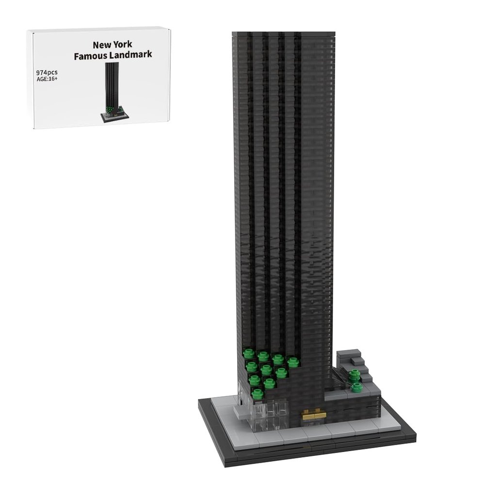 1/800 Newyork Landmark Architecture Building Blocks Set, Famous Manhattan Skyscraper Street Scene DIY Assembly Model Kit, Ideal for Blocks Lovers & Architectural Designer, MOC (974PCS)