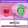 Case for Tamagotchi Paradise Soft Silicone Cover, Protector Sleeve Skin for Virtual Pet Game Machine with Detachable Lanyard Portable Anti-Drop Holder, Pink view 2