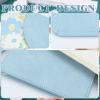 AmazingSpark Mahjong Card Sleeve, 11.25 x 7 Inches Large Folio Holder with Elegant Floral Print Lining for Mahjong Scorecard Cards Protective Cover Mahjongg Accessories (Blue) view 4