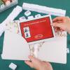 AmazingSpark Mahjong Card Sleeve, 11.25 x 7 Inches Large Folio Holder with Elegant Floral Print Lining for Mahjong Scorecard Cards Protective Cover Mahjongg Accessories(White) view 4