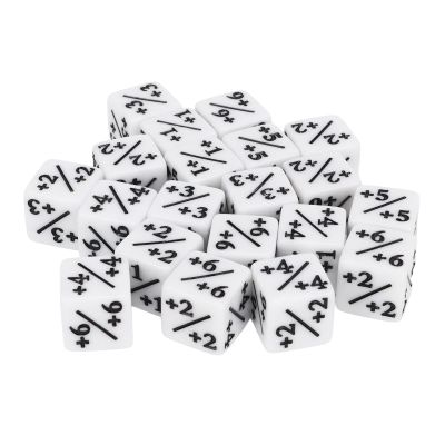 Acrylic 20pcs Dice Set Puzzle Fun 6 Sided Number for Gaming Preschool Education (White)