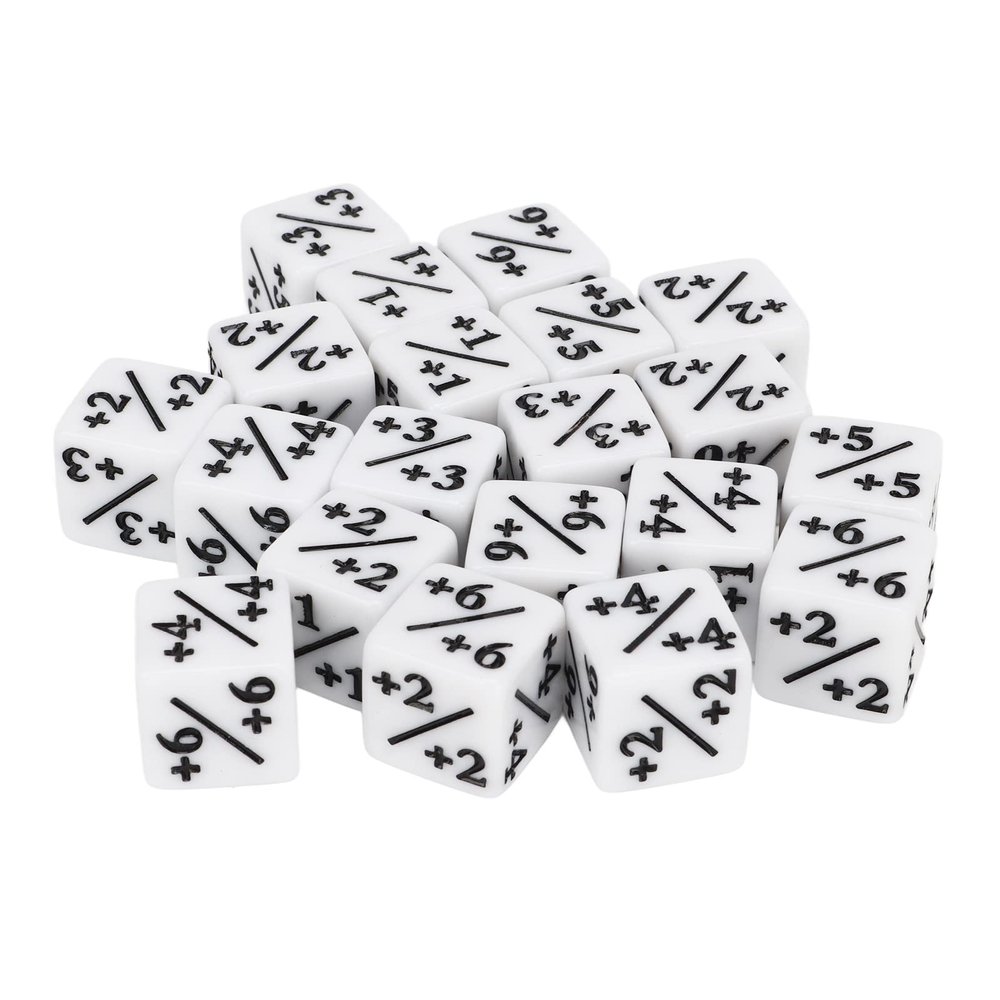 Acrylic 20pcs Dice Set Puzzle Fun 6 Sided Number for Gaming Preschool Education (White)