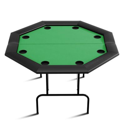 Sunvasagoo Foldable Poker Table, 8 Players Octagon Texas Holdem Poker Table with Chip Trays & Collapsible Legs, Folding Game Table Easy Assembly