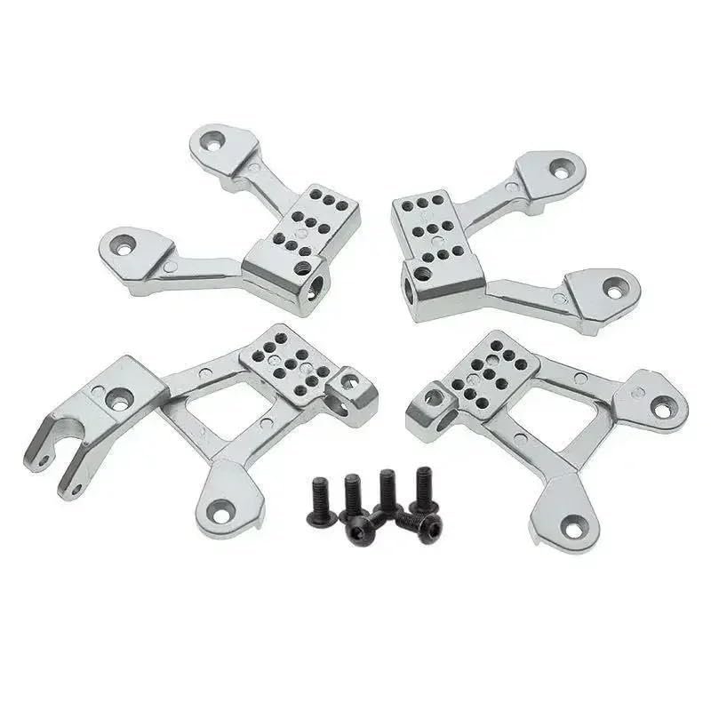 4PCS Metal Front & Rear Shock Damper Towers Mount Hoops for Axial SCX10 II 90046 90047 1/10 RC Crawler Upgrade Parts(Silver)