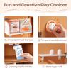 ROBUD Wooden Play Kitchen Fridge, Toy Kitchen Refrigerator, Kids Fridge Freezer Set with Ice Maker, Kitchen Playset Gift for Kids & Toddlers, Age 3+ (Caramel) view 4