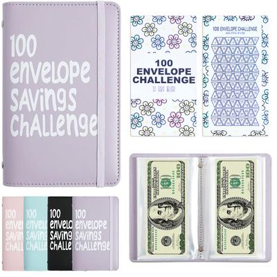 APMFHO 100 Days Money Saving Challenge Coin Envelope Budgetstorage Book, Money Saving Binder, Easy and Fun Way to Save $10,000 or $5,050, Money Saving Challenge with Family, Friends, Bestie