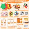 230Pcs Thanksgiving Crafts for Kits 24 Sets Funny Fall Crafts for Kids Include Thicker Turkey Owl Foam Cards Glitter Thanks giving Stickers and All Accessories for Kids Adults Thanksgiving Decorations view 3