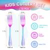 12 Pieces Stainless Steel Rainbow Toddler Forks Set Kids Forks - Food Grade Kids Silverware Set Children Safe Small Forks Mirror Polished Sturdy and Durable Dishwasher Safe view 2