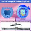 Case for Tamagotchi Paradise Soft Silicone Cover, Protector Sleeve Skin for Virtual Pet Game Machine with Detachable Lanyard Portable Anti-Drop Holder, Blue view 2