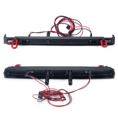 RC Accessories For Bronco For Axial For SCX10 III AXI03014 1:10 RC Crawler Car Metal Rear Bumper With Lights Bumper Upgrade Parts