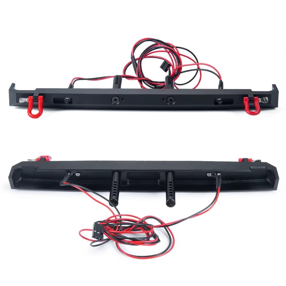 RC Accessories For Bronco For Axial For SCX10 III AXI03014 1:10 RC Crawler Car Metal Rear Bumper With Lights Bumper Upgrade Parts